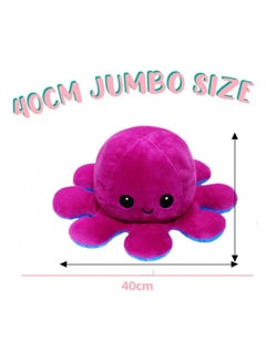 Grab Mantra Big Size Reversible Octopus Plush Double Sided Flip Stuffed Animal Soft Toy Shows Mood Without Saying a Word A Gift For Kids Or Decoration (Purple/Blue)  - Image 2