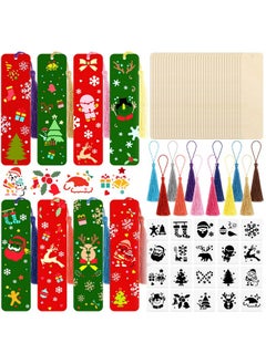92 Pieces Christmas Unfinished Wood Bookmarks With Colorful Tassels Diy Blank Ornament Wooden Bookmarks For Room Crafts Book Lovers(Christmas,1.26 X 4.72 X 0.08 Inches)