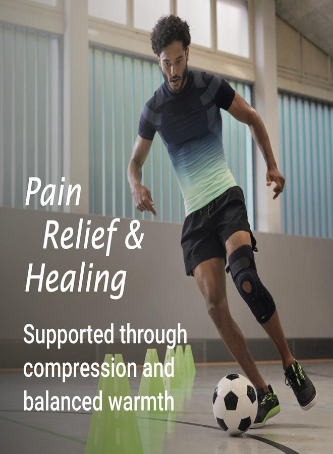 Actimove Sports Edition Knee Stabilizer Adjustable Horseshoe and Stays with COOLMAX AIR Technology - Pain Management for Runner's Knee, Patellar Instability - Left/Right Wear - Black, X-Large - Image 3