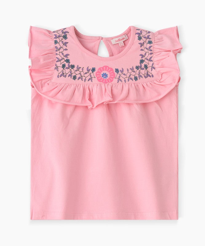 Jelliene PINK PETAL RUFFLE CHARM TOP - Image 1
