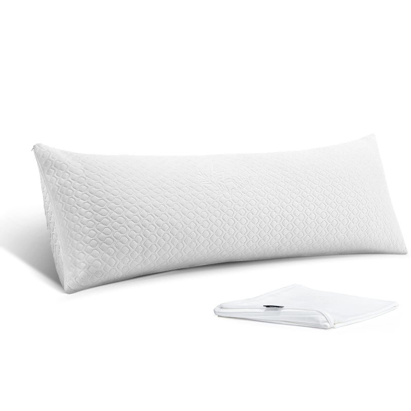 Rainmr Firm Body Pillow 15cm Cubies Memory Foam Pain Relief Sleeping Supportive with Cooling Cover Hug Pillows 20 x 54 inches