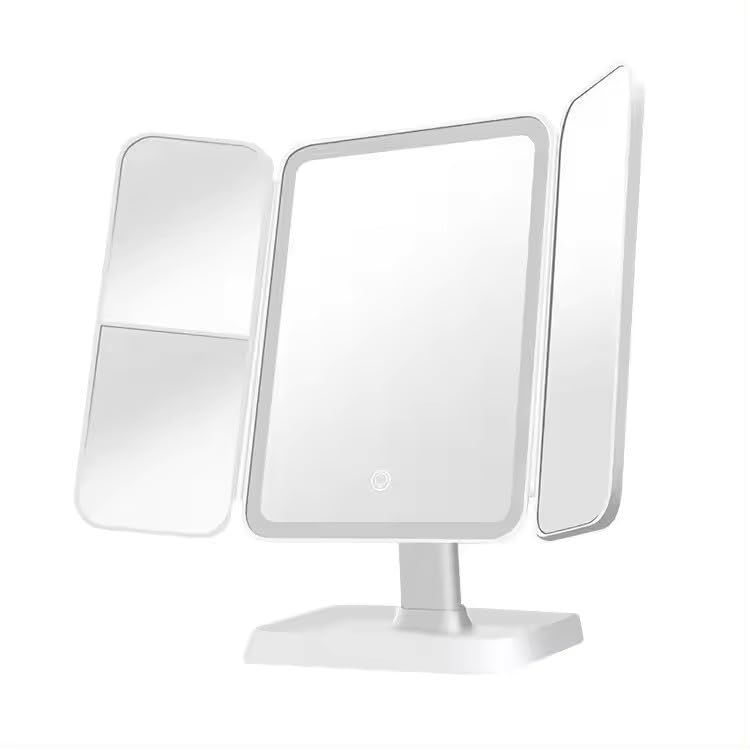 WENGTY Vanity Led Lighted Travel Makeup Mirror Desktop Magnified Make Up Mirror with Lights Cosmetic Mirror for Home and Beauty Salon - Image 1