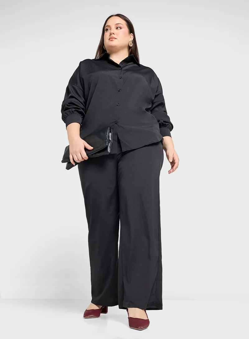 جينجر بلس Oversize Shirt & Relaxed Pant Co-Ord Set