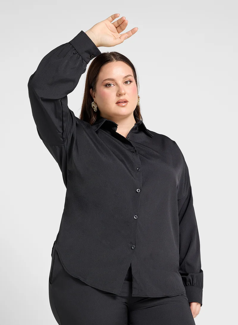 جينجر بلس Oversize Shirt & Relaxed Pant Co-Ord Set