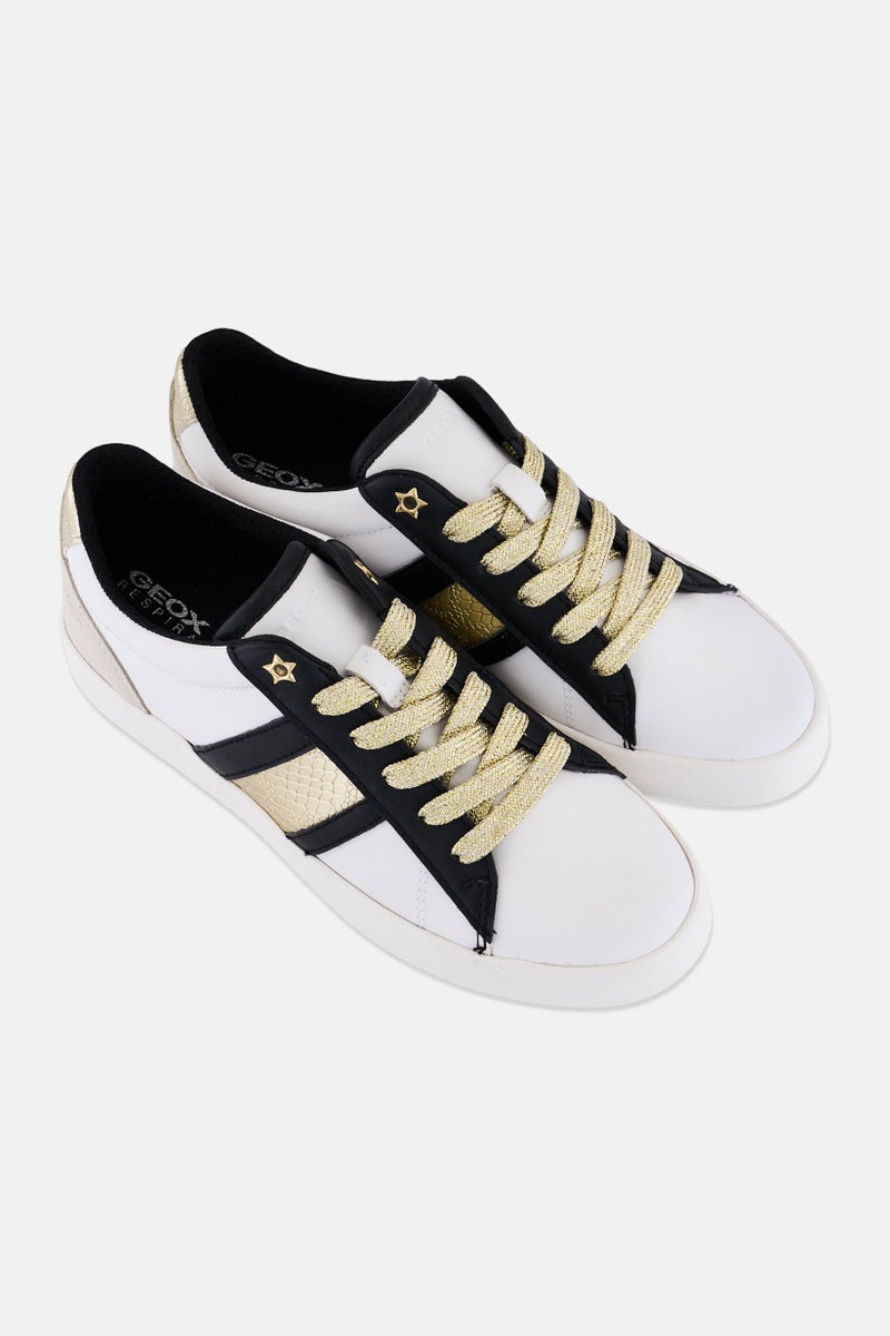 GEOX Women Blomiee Lace Up Leather Sneakers, White - Image 4