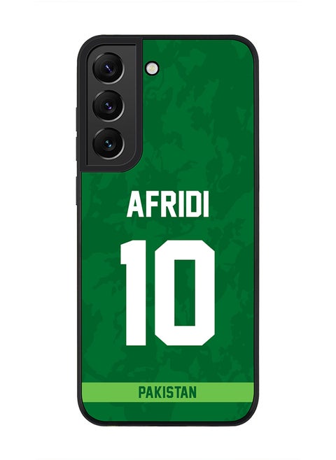 Rugged Black Edge Case for Samsung Galaxy S21 5G, Slim fit Soft Case Flexible Rubber Edges Thin Cover - Player Name - AFRIDI, Jersey Number- 10