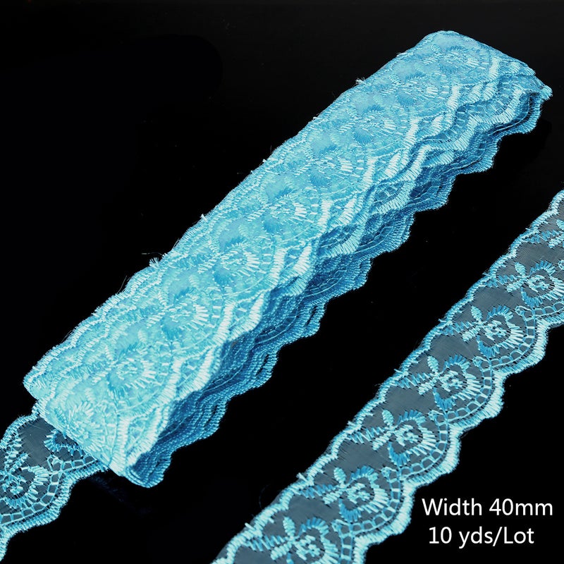 Factory wholesale color embroidery lace decoration clothing accessories accessories diy hand woven material accessories Royal Blue - Image 2