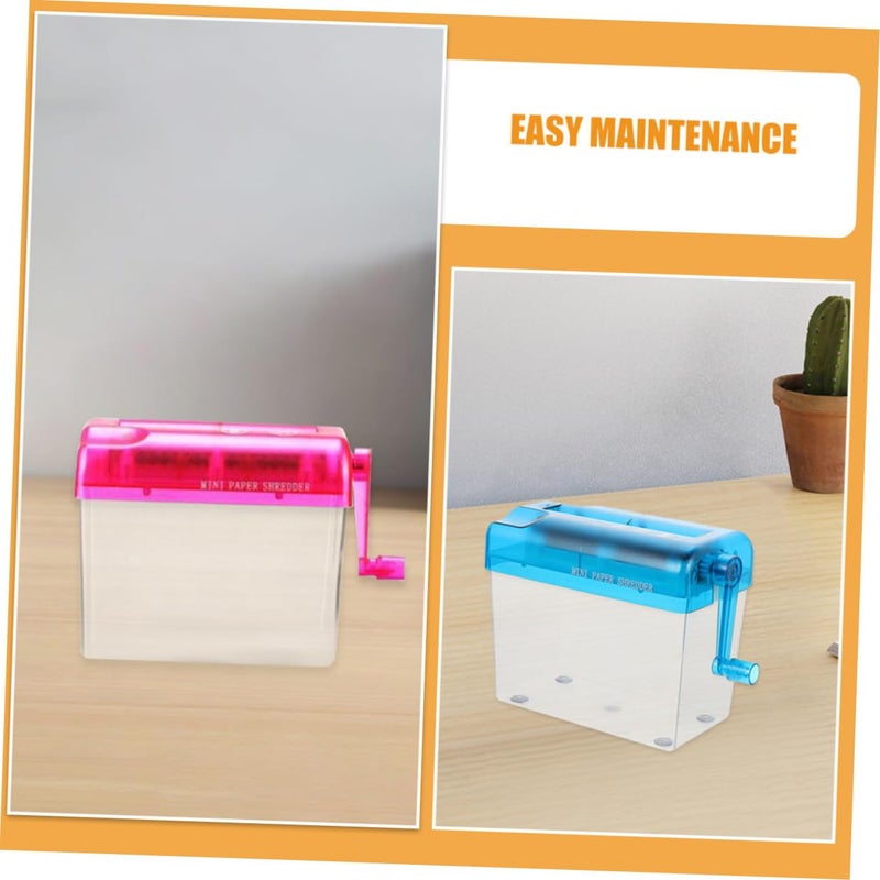Portable Handheld Manual Paper Shredder Desktop Document Shredder Small Size Pink Blue for A6 Notes Bills - Image 4