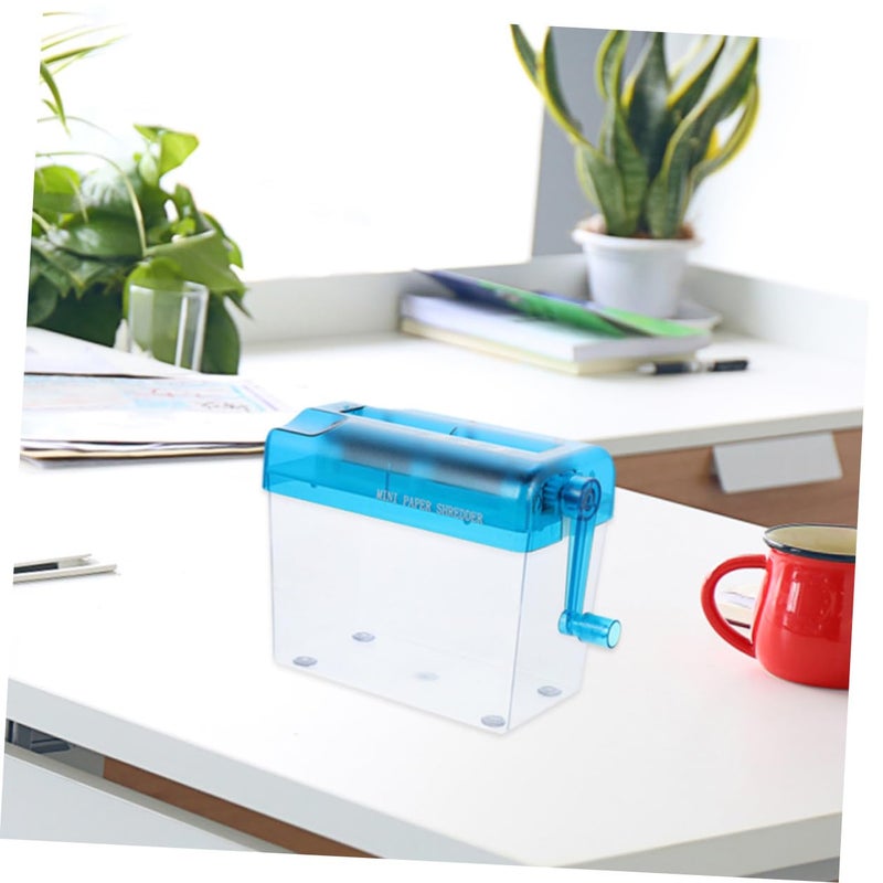 Portable Handheld Manual Paper Shredder Desktop Document Shredder Small Size Pink Blue for A6 Notes Bills - Image 5