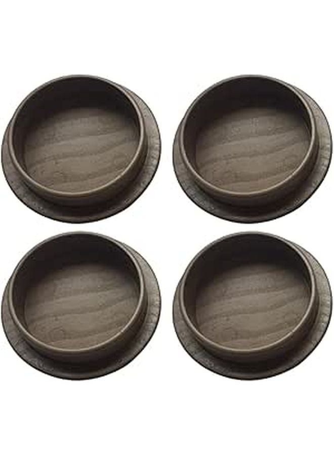 Wood Grain Felt Pads Furniture Leg Caps 60mm Inner Diameter 4pcs Set Floor Protectors - Image 1
