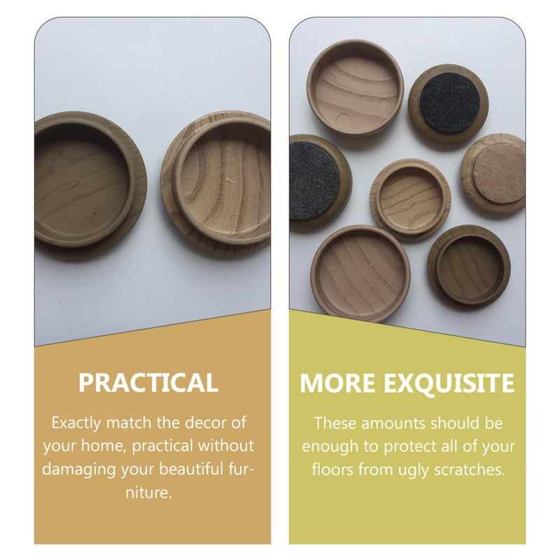 Wood Grain Felt Pads Furniture Leg Caps 60mm Inner Diameter 4pcs Set Floor Protectors - Image 4