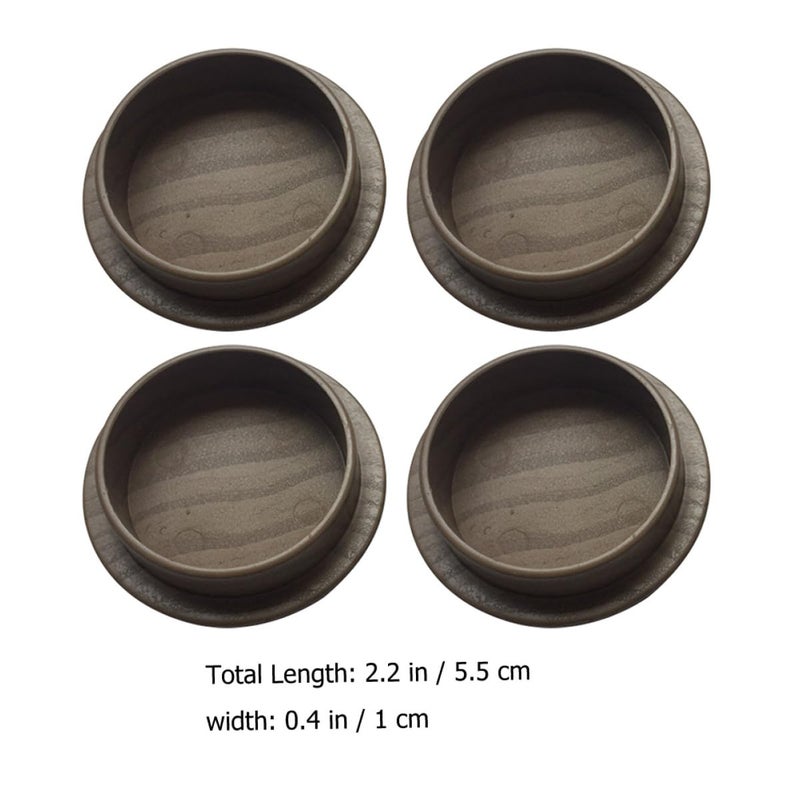 Wood Grain Felt Pads Furniture Leg Caps 60mm Inner Diameter 4pcs Set Floor Protectors - Image 3