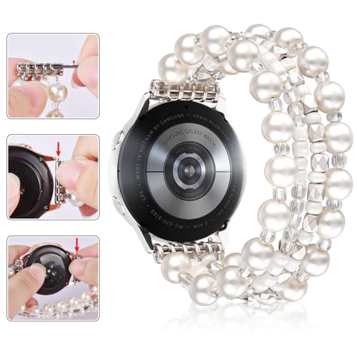 VISOOM Beaded Boho Bracelet Compatible for Samsung Galaxy Watch 8/7/6/5/4 40/44mm Bands/Active 2 Watch 4 Classic 42mm Band Women, 20mm Handmade Elastic Crystal Beads Bracelet for Galaxy Watch 5 pro - Image 5