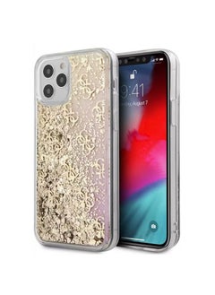 جس غطاء خلفي لهاتف iPhone 12 / 12 Pro مقاس 6.1 بوصة بنمط 4G لامع سائل وخلفية متدرجة / مقاوم للصدمات / سهولة الوصول إلى جميع المنافذ / مقاوم للخدش / حماية من السقوط / علامة تجارية مميزة - ذهبي  - Image 3