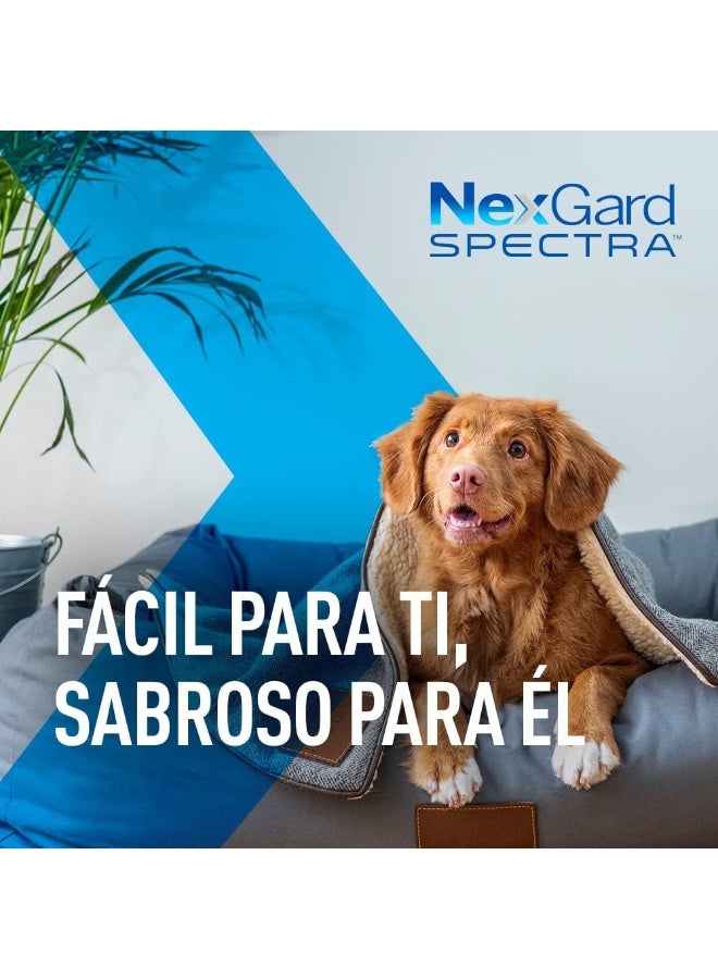 NexGard Spectra Flea, Tick & Worming Chews For Medium Dogs 7.6-15kg (Pack of 3 Tablets) Green - Image 2