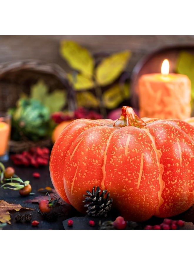 LATIFA  13'' Big Artificial Ornament Pumpkin Fake Cushaw Fall Harvest Party Christmas Halloween Decoration - Image 2