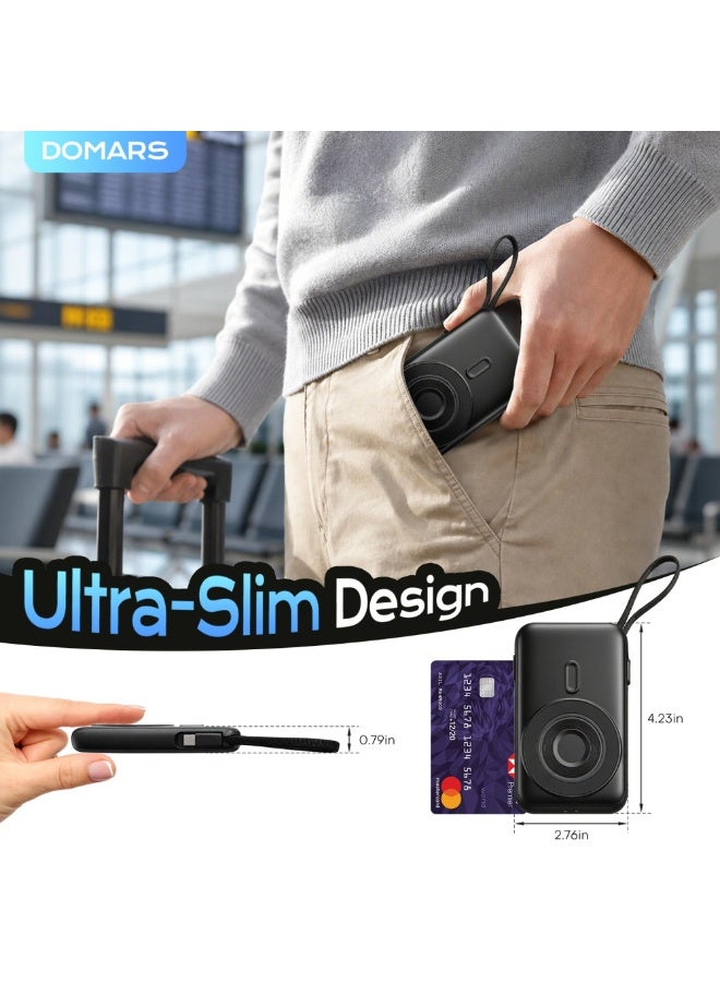 Domars Magnetic Power Banks 6-in-1 Charging Combo 6 X 10000mAh Magnetic Power Bank, 15W Magnetic Wireless Charging 22.5W Super Built-in Fast Charging Cable Type-C Cable LED Display, Includes Charging Cable, Travel Charger External Battery Pack Compatible For iPhone 17/16/15/14/13/12/11 Series and Android (White) - Image 5
