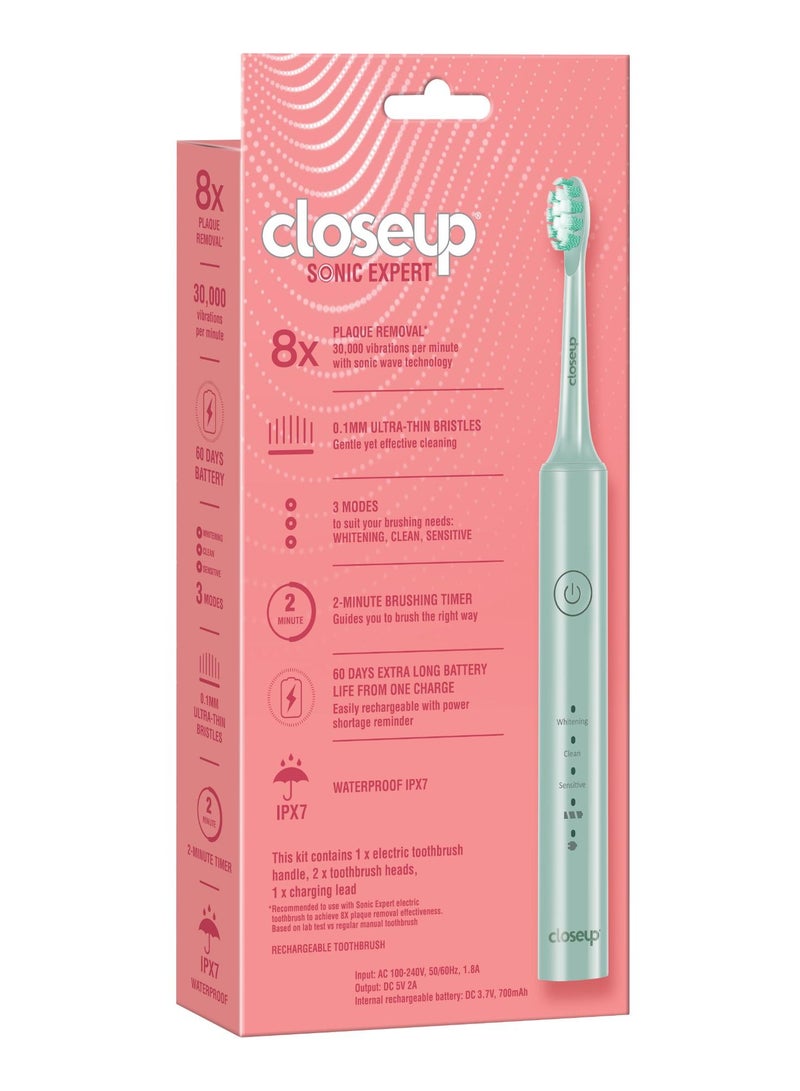 Closeup فرشاة أسنان قابلة للشحن سونيك إكسبيرت الخضراء - Image 2