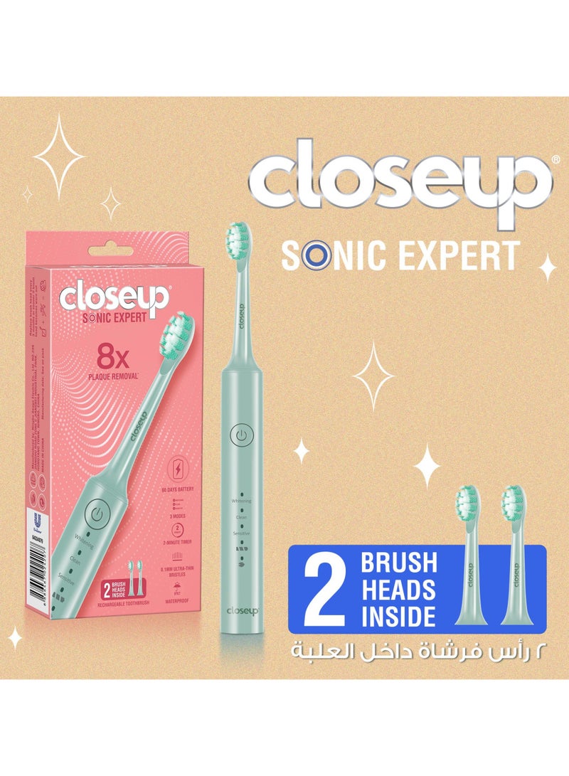 Closeup فرشاة أسنان قابلة للشحن سونيك إكسبيرت الخضراء - Image 3