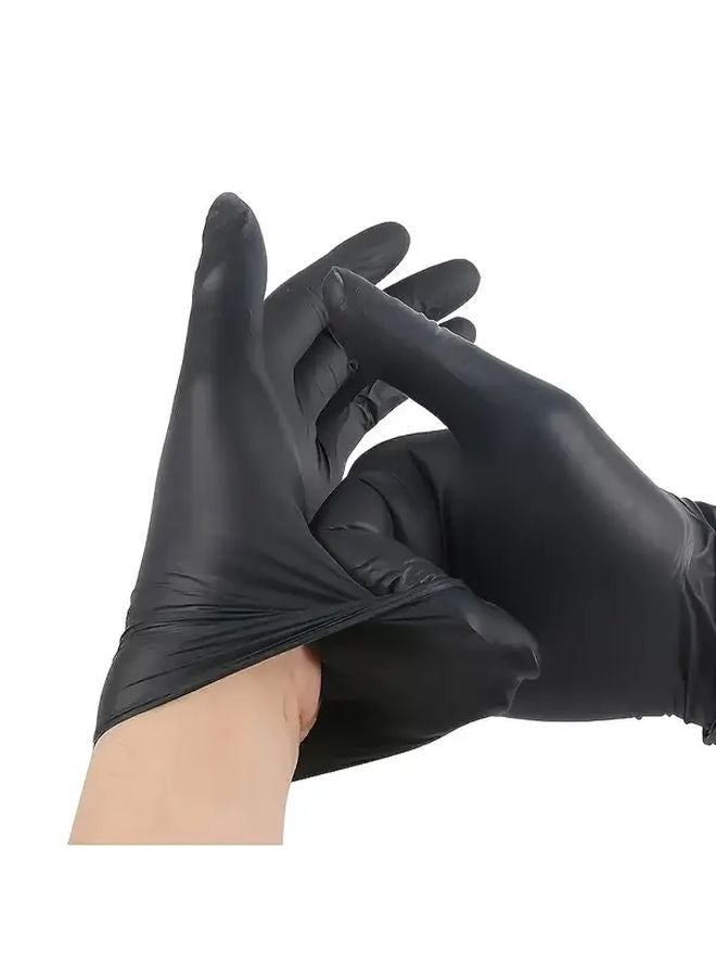 50 Pcs XL Black Nitrile Gloves Disposable For Tattoo Nail Art Pet Bathing Kitchen Cleaning - Image 3