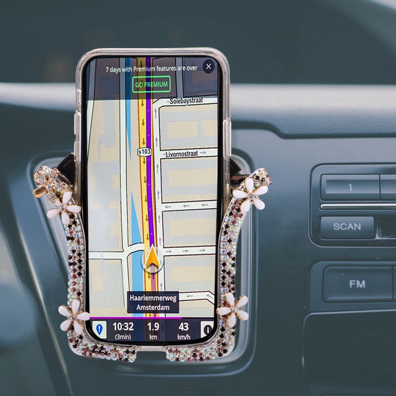 📱 دعم تثبيت الهاتف المحمول على فتحة تكييف الهواء بشكل حرف U متعدد الوظائف باللون الوردي والأبيض - Image 3