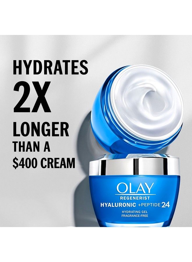 Olay Regenerist Hyaluronic Acid + Peptide 24 Gel Face Moisturizer For All Day Skin Hydration Fragrancefree 1.7 Oz With Niacinamide Includes Olay Whip Travel Size For Dry Skin - Image 4