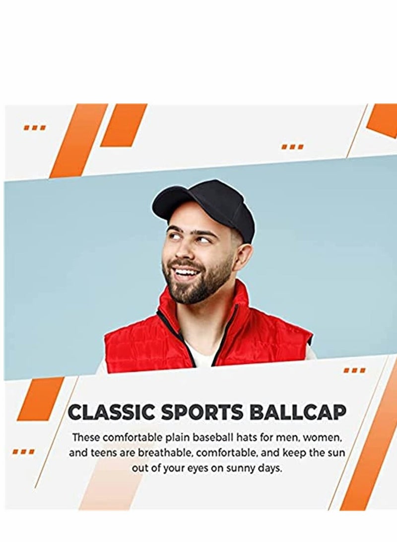 SYOSI Baseball Caps, Black Baseball Hats, Plain Adjustable Baseball Cap, Classic Panel Hat, Fashionable Dad Hat Fit Outdoor Sports Sun Hat in Summer Fits Men Women, 1 Pcs - Image 3