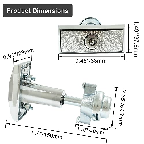 Rierdge Vending Machine Lock with T-Handle with Keys for Candy Snack Machine (Keyed Different) - Image 2