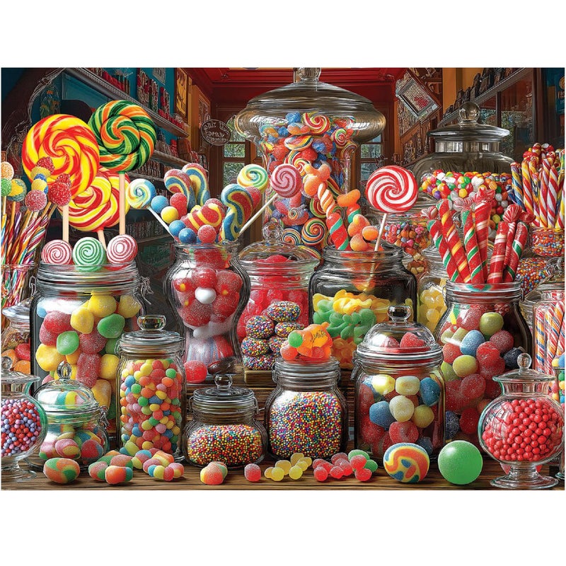 White Mountain 500 Piece Jigsaw Puzzle Fun Food Treat Puzzles with Large Pieces Gift for Adults and Family 18x24 Candy Store - Image 3