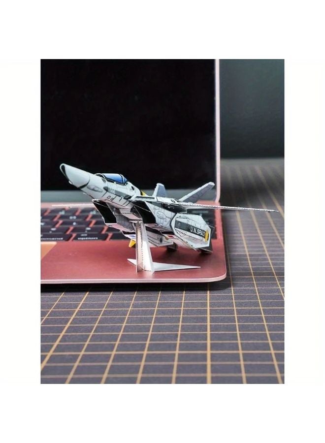 نموذج اللغز المعدني ثلاثي الأبعاد القابل للتحول ذاتيًا بمتغير لوني - طائرة مقاتلة VF-1S حصن الفضاء مجموعة التركيب - Image 4