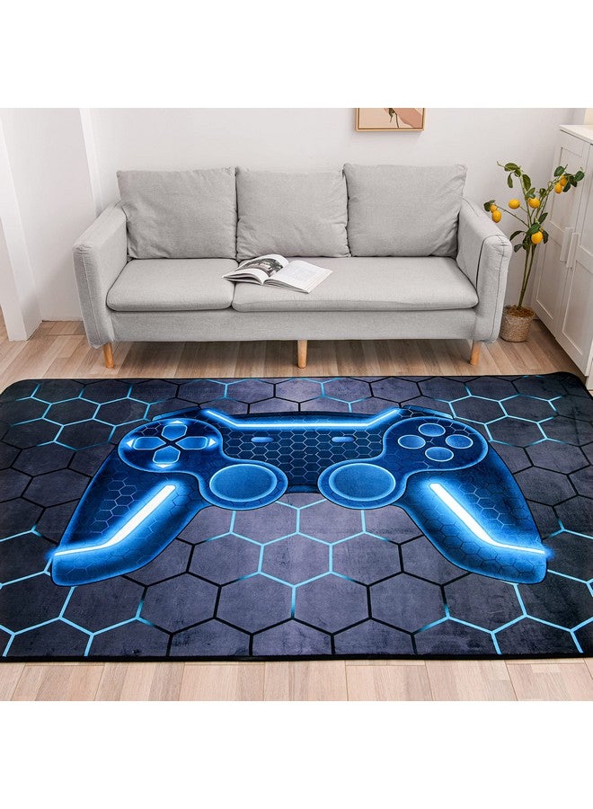 NTBED NTBED Game Console Area Rug for Bedroom Sofa Playroom Gaming Geometric Bedside Rugs Gamer Decorative Floor Mat Carpet (3x5 Feet, Blue) - Image 4