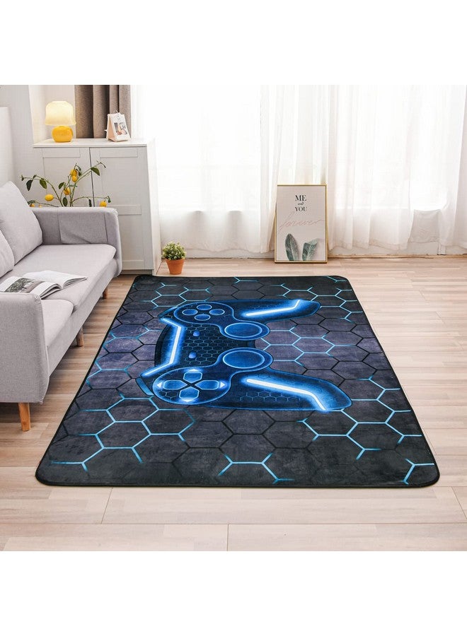 NTBED NTBED Game Console Area Rug for Bedroom Sofa Playroom Gaming Geometric Bedside Rugs Gamer Decorative Floor Mat Carpet (3x5 Feet, Blue) - Image 2