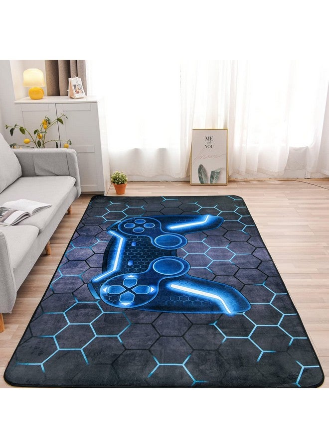 NTBED NTBED Game Console Area Rug for Bedroom Sofa Playroom Gaming Geometric Bedside Rugs Gamer Decorative Floor Mat Carpet (3x5 Feet, Blue) - Image 5