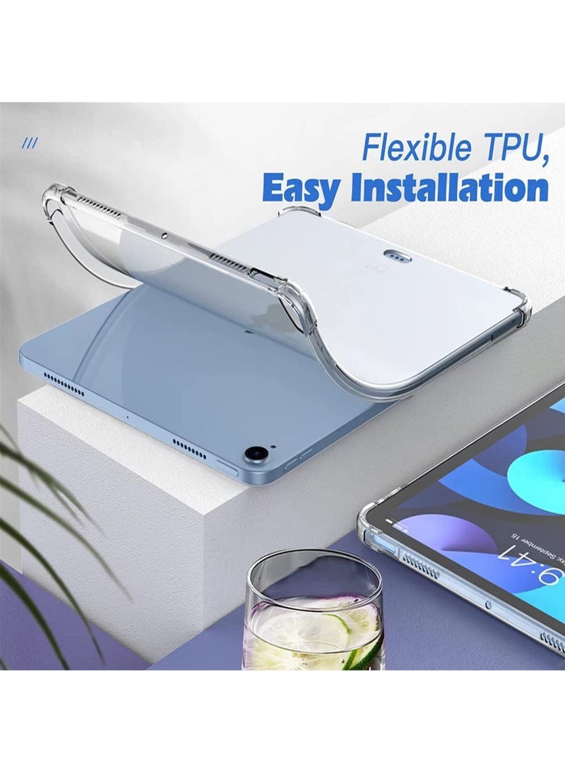 Rock Pow Case for iPad Air 11-Inch M2 (2024), iPad Air 5/4 (2022/2020 5th/4th Generation 10.9-Inch) with Pencil Holder Clear Case TPU Soft Anti –Fall Anti -Collision - Image 3