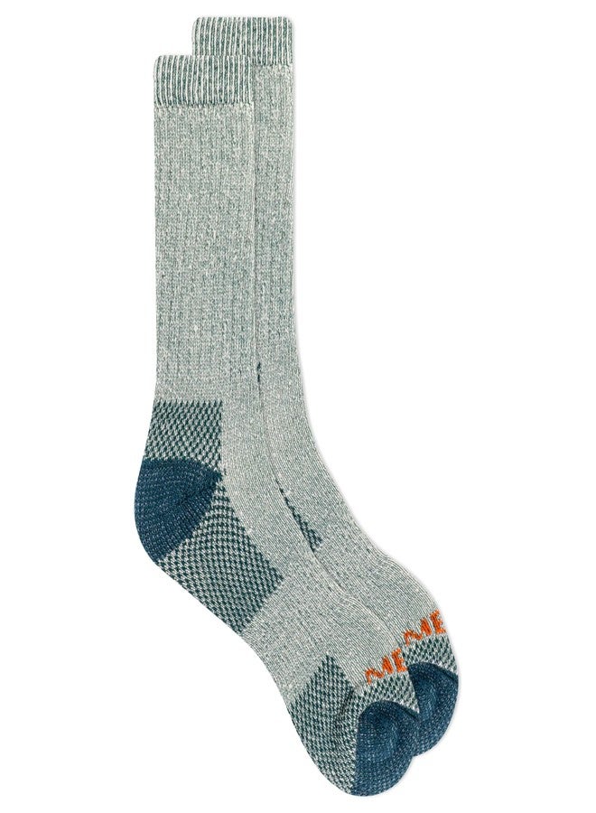 ميريل جوارب ميريل للرجال والنساء، جوارب ثقيلة الوزن للمشي لمسافات طويلة، مريحة للطقس البارد، عبوة من زوج واحد، لون أخضر، مقاس الحذاء: 9-11 - Image 2