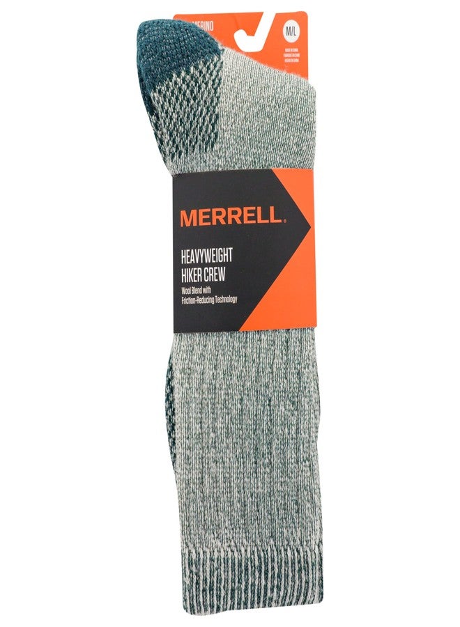 ميريل جوارب ميريل للرجال والنساء، جوارب ثقيلة الوزن للمشي لمسافات طويلة، مريحة للطقس البارد، عبوة من زوج واحد، لون أخضر، مقاس الحذاء: 9-11 - Image 3