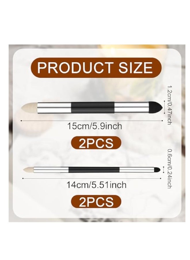 4Pcs Blending Sponge Pen, Double Headed Washable Rubbing Sponge Brush, 2 Sizes Blending Pen Sketch Pen Brush, Sponge Drawing Art Blender Drawing Blender for School Students Beginners Artists  - Image 5