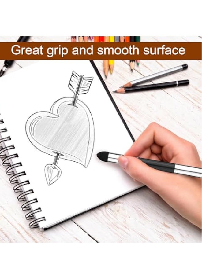 4Pcs Blending Sponge Pen, Double Headed Washable Rubbing Sponge Brush, 2 Sizes Blending Pen Sketch Pen Brush, Sponge Drawing Art Blender Drawing Blender for School Students Beginners Artists  - Image 2