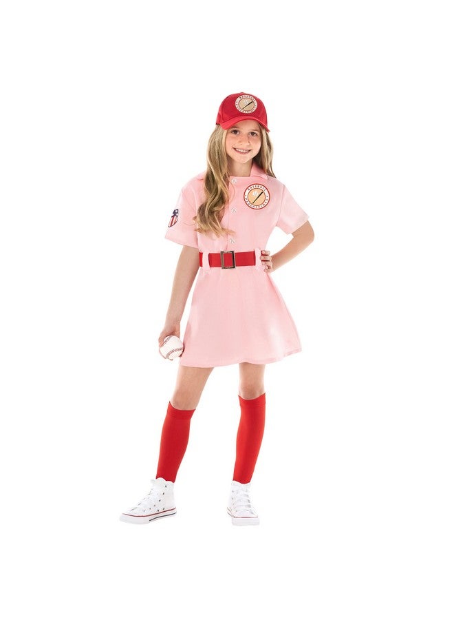 Morph Kids Baseball Costume Girls Peach Pink Baseball League Costume Outfit Halloween Costume For Girls 10-12 years - Image 1