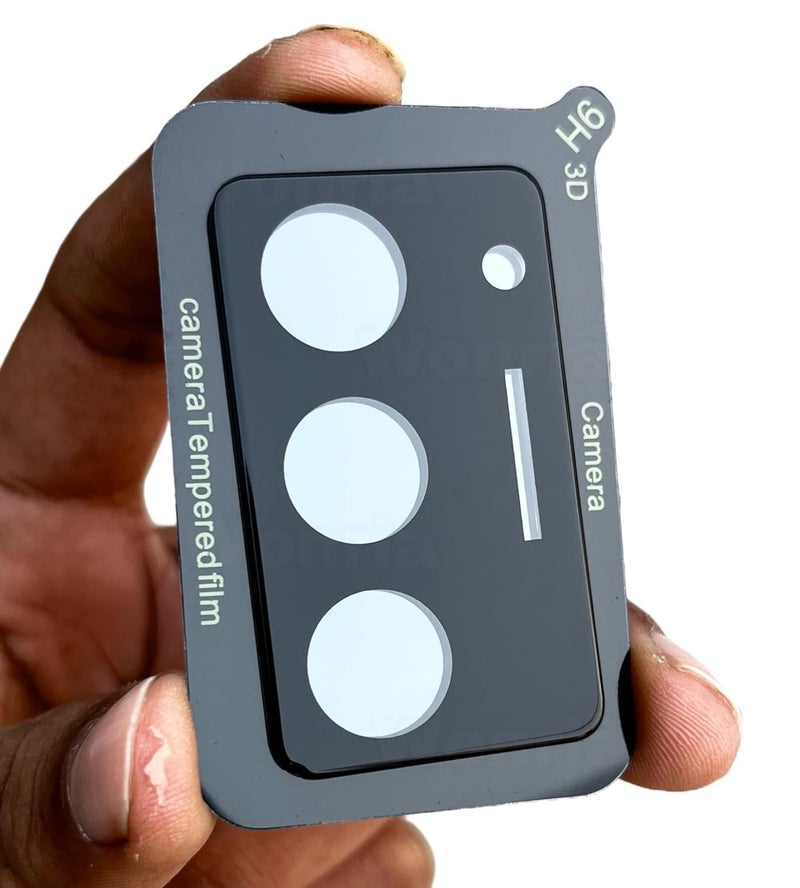 WonRia ® Pack 1- Back Camera Lens Protector for Realme Narzo 80X 5G Camera Glass Protector Guard [3D Premium] - Black - Image 1