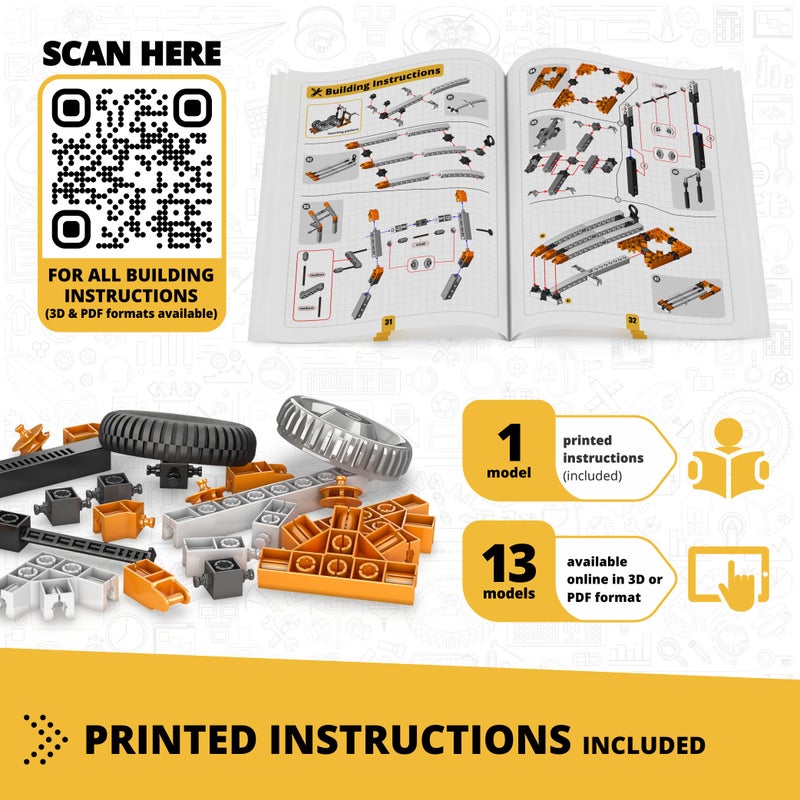 Engino STEM Toys, Mechanics: Wheels, Axles & Inclined Planes, Building Toys for Kids 9+, Fun Educational Set, Gifts for Boys & Girls, Kids Engineering Kit (14 Model Options) - Image 4