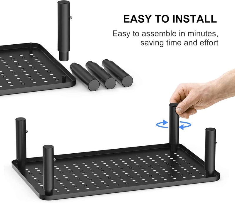 suptek Computer Monitor Stand Riser,Monitor Riser for Laptop, Printer, Notebook and All Flat Screen TV Display with Vented Platform,3 Height Adjustable Laptop Riser,1 Pack,Black(MST003) - Image 3