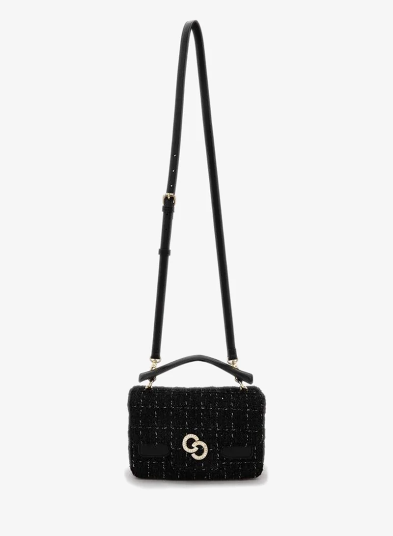 سيليست Tweed Textured Satchel Bag With Button Closure Ramadan Collections