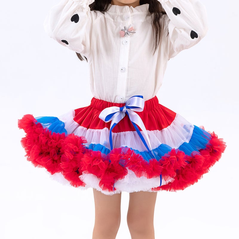 Burgundy Puffy Tutu Princess Skirt Kids red white sapphire blue 