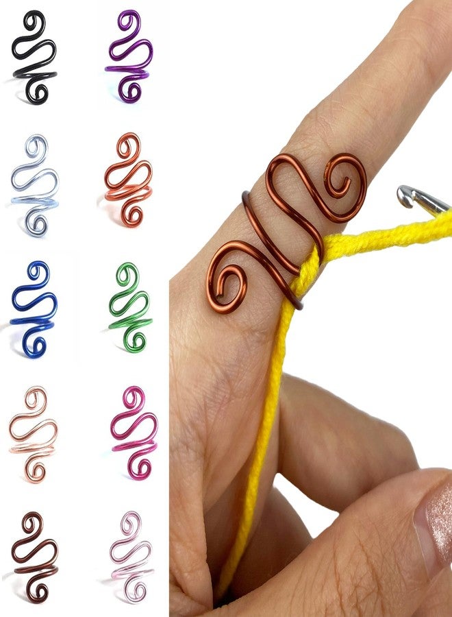 Musemory Handmade Crochet Tension Ring, Lefties & Righties Yarn Tension Control Ring, Adjustable Companion Ring, Gift for Crocheters Knitters, Mother's Day Gifts From Daughter, Son (Size 7-10, Turquoise) - Image 4