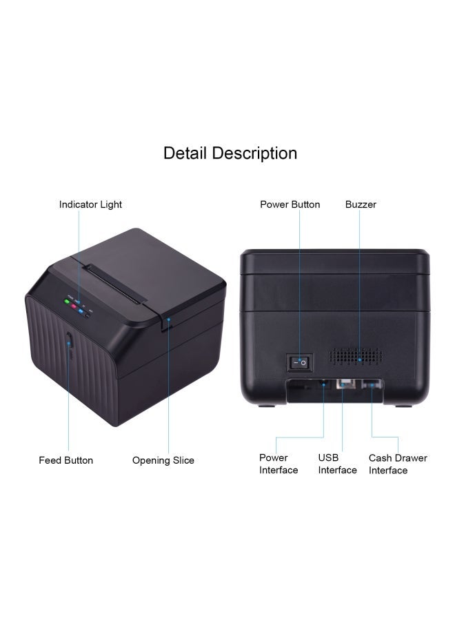 NIBEMINENT Thermal Label Receipt Printer Black - Image 4