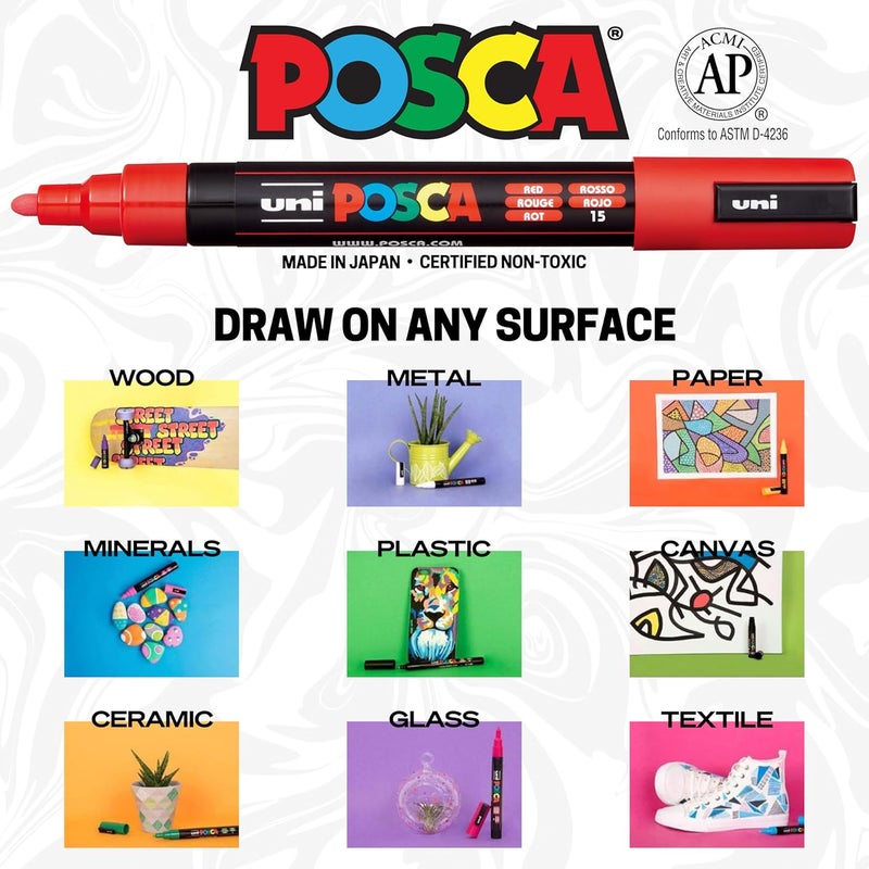 Posca Acrylic Liner Set - 8 Colors - Image 2