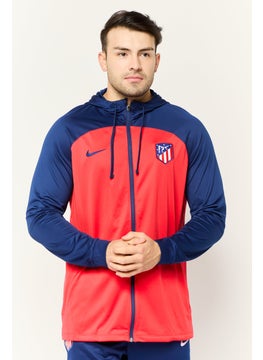 Nike Men 2 Piece Sportswear Fit Long Sleeve Football Tracksuit, Red/Navy  - Image 2
