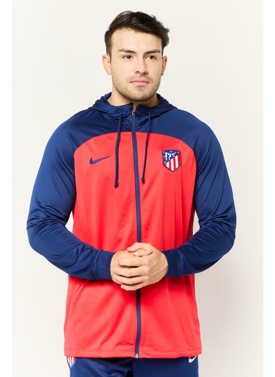 Nike Men 2 Piece Sportswear Fit Long Sleeve Football Tracksuit, Red/Navy  - Image 2
