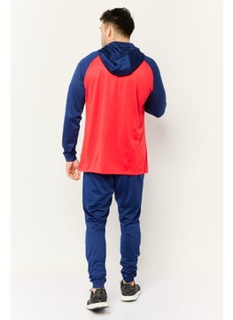 Nike Men 2 Piece Sportswear Fit Long Sleeve Football Tracksuit, Red/Navy  - Image 4